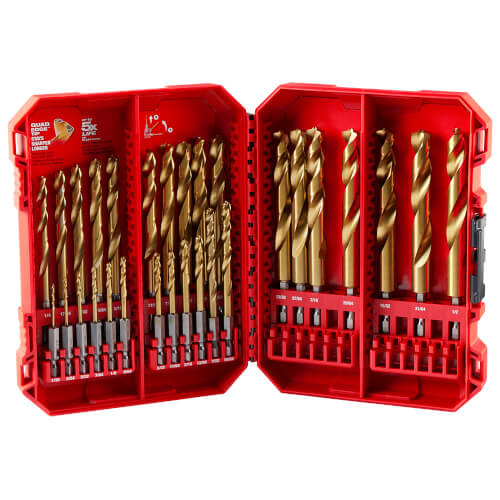 Main product image of 29 Piece Shockwave Red Helix Titanium Drill Bit Set