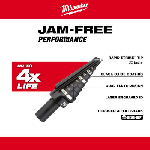 Main product image of #3 Step Drill Bit, 1/4" to 3/4"