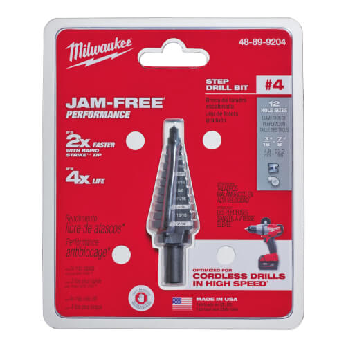Main product image of #4 Step Drill Bit, 3/16" to 7/8"