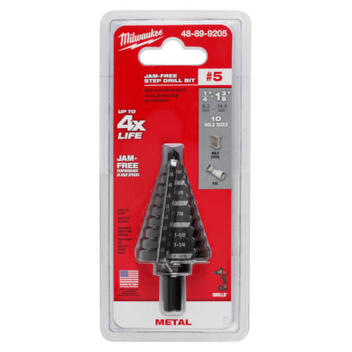 Main product image of #5 Step Drill Bit, 1/4" to 1-3/8"