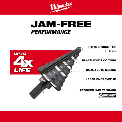 Main product image of #5 Step Drill Bit, 1/4" to 1-3/8"