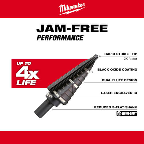 Main product image of #8 Step Drill Bit, 1/2" to 1"
