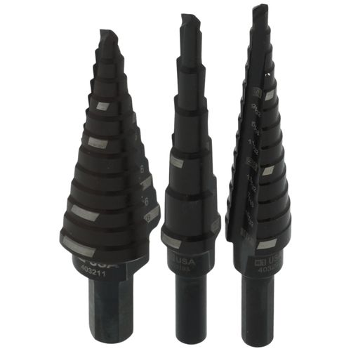 Main product image of 3 Piece Black Oxide Step Drill Bit Set (#1, #2, #4)