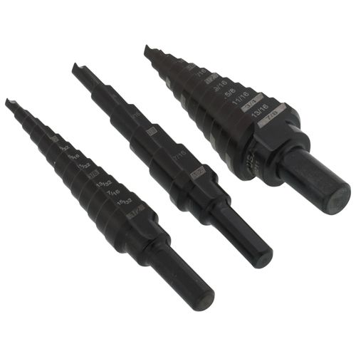 Main product image of 3 Piece Black Oxide Step Drill Bit Set (#1, #2, #4)