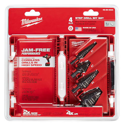 Main product image of 4 Piece Step Drill Bit Set (#1, #4, #7, #12)