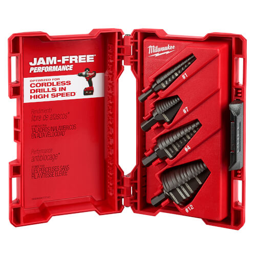 Main product image of 4 Piece Step Drill Bit Set (#1, #4, #7, #12)