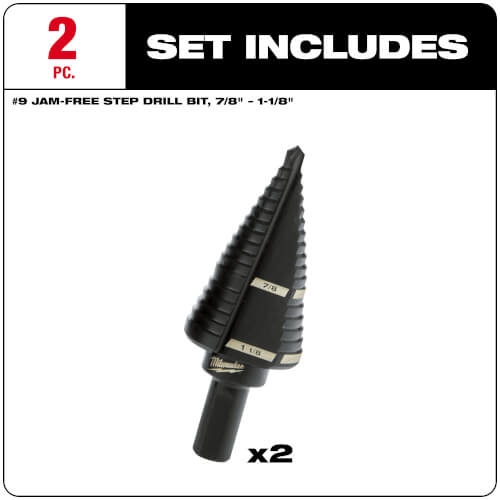 Main product image of 2 Piece Step Drill Bit Set #9
