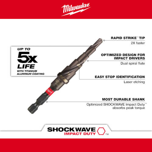 Main product image of Shockwave Impact Duty #2 Step Drill Bit 3/16" to 1/2"