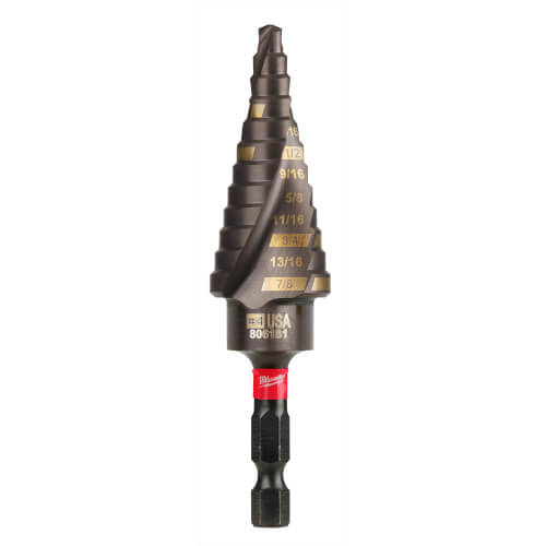 Main product image of Shockwave Impact Duty #4 Titanium Step Drill Bit, 3/16" to 7/8"