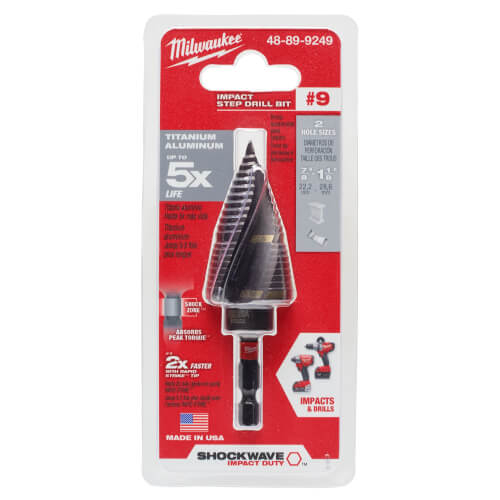 Main product image of Shockwave Impact Duty #9 Titanium Step Drill Bit, 7/8" & 1-1/8"