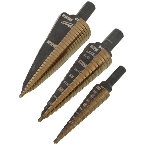 48 89 9291 milwaukee 48 89 9291 3 piece cobalt step bit kit