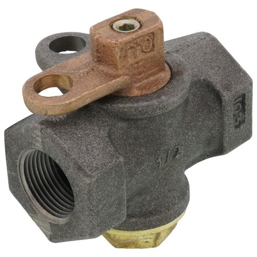 Main product image of 560B 1/2" x 3/4" FNPT Black Iron Gas Plug Valve Lockwing (175 PSI)