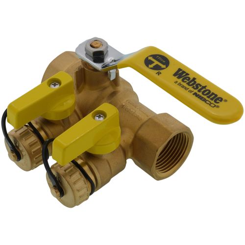 Main product image of 1" IPS Purge & Fill Full Port Forged Brass Ball Valve