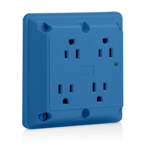 Main product image of 15A, 4-in-1 SuRGe Protective Quadruplex Receptacle Outlet, Heavy-duty Industrial Specification Grade
