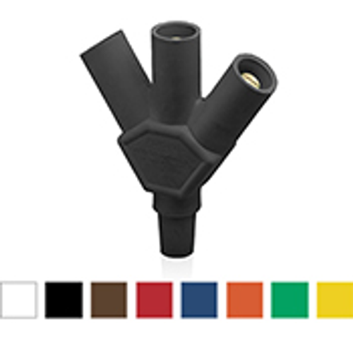 Main product image of 16 Series Taper Nose Multi-Way Connector, Cam-Type, Female-Male-Male-Male, 400A Max Max (Black)