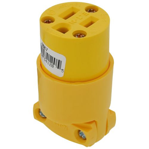 Main product image of Arrow Hart Commercial Straight Blade Connector w/ Back Wire, 15A, 2P, 3W, NEMA 5-15R - Yellow (125V)