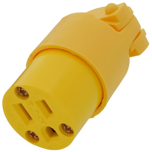 Main product image of Arrow Hart Commercial Straight Blade Connector w/ Back Wire, 15A, 2P, 3W, NEMA 5-15R - Yellow (125V)