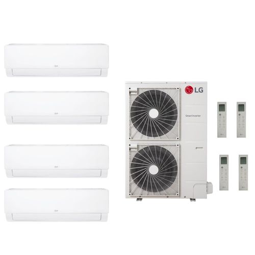 Main product image of 48,000 BTU, R-32, 20.5 SEER2 Ductless Four Zone Heat Pump Package (9+12+12+12)