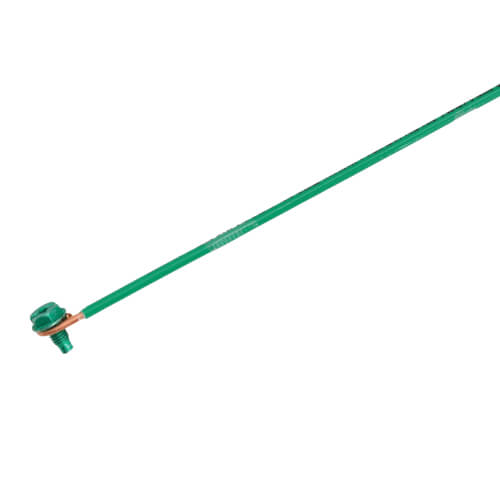 Main product image of 7-1/2" Pigtail with Slotted Hex Ground Screw (Green)