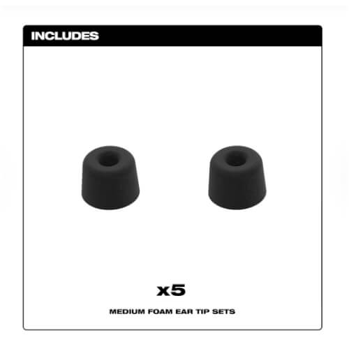 49160103 Milwaukee 49160103 Jobsite Earbuds Foam Ear Tip Kit M