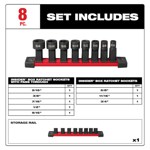 Main product image of INSIDER Box Ratchet Socket SAE Set (8 Piece)
