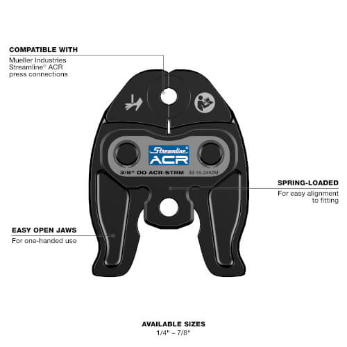 Main product image of 3/8" Streamline ACR Press Jaw for M12 FORCE LOGIC Press Tool