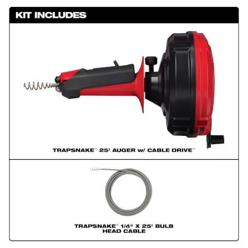TRAPSNAKE 25' Auger w/ Cable Drive