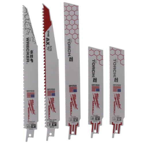 49221105 Milwaukee 49221105 5 Piece Demolition Sawzall Blade Set