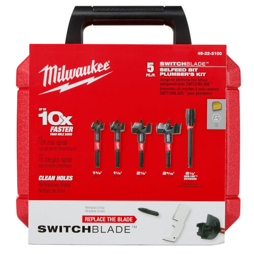 Main product image of 5 Piece Switchblade Selfeed Bit Plumber's Kit