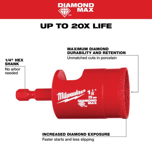 Main product image of 1-1/8" Diamond Max Hole Saw Bit