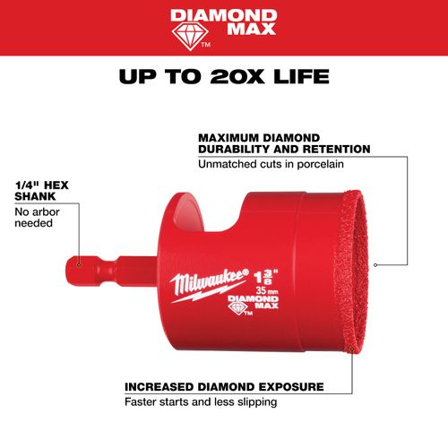 Main product image of 1-3/8" Diamond Max Hole Saw Bit