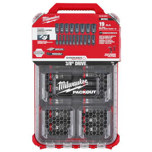 Main product image of SHOCKWAVE Impact Duty Socket 3/8" Drive Metric PACKOUT Set (19 Piece)