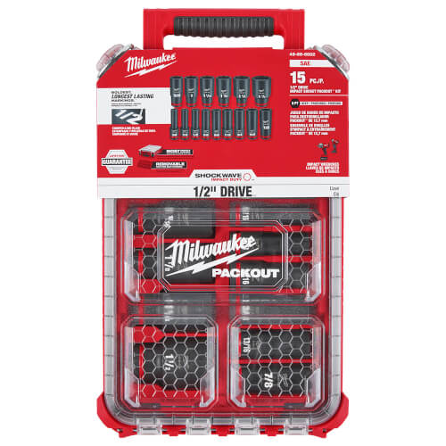 Main product image of SHOCKWAVE Impact Duty Socket 1/2" Drive SAE PACKOUT Set (15 Piece)