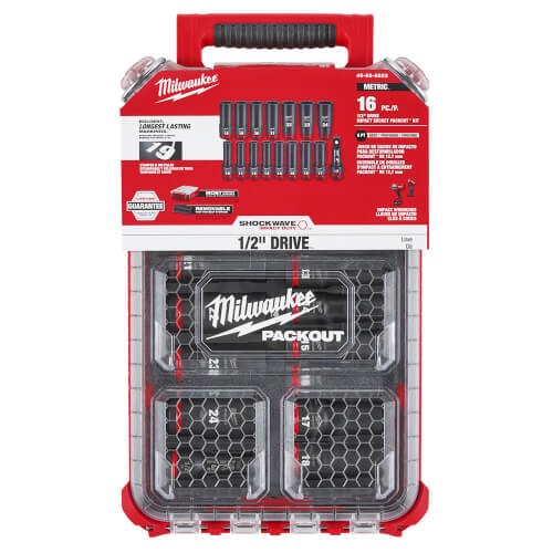 Main product image of SHOCKWAVE Impact Duty Socket 1/2" Drive Metric PACKOUT Set (16 Piece)