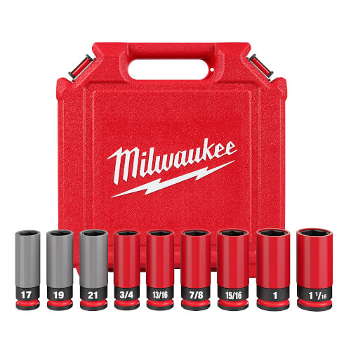 Main product image of SHOCKWAVE Impact Duty 1/2" Drive SAE & Metric Lug Nut Wheel Socket Set (9 Piece)