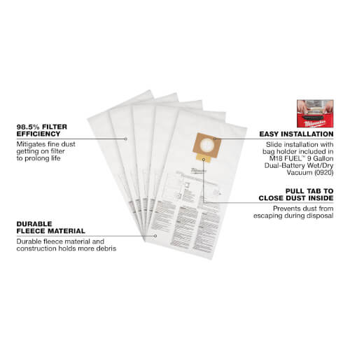 Main product image of Fleece Dust Bags 9-Gallon (5 Pack)