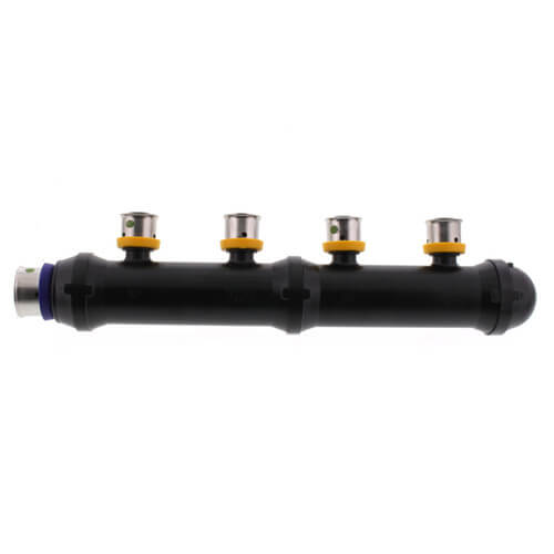 Main product image of Zero Lead 3/4" x 1/2" PEX Press Polymer Closed Manifold - 4 Outlets