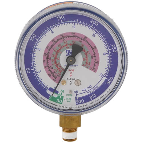Main product image of 2-1/2" Blue Compound Manifold Gauge, R-410A