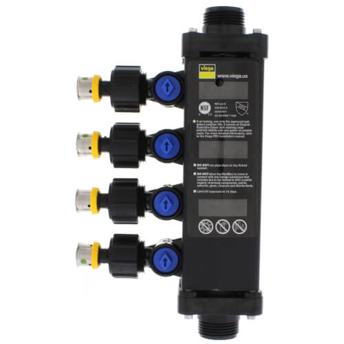 Main product image of 1/2" PEX Press Polymer MiniBloc - 4 Outlets (Lead Free)