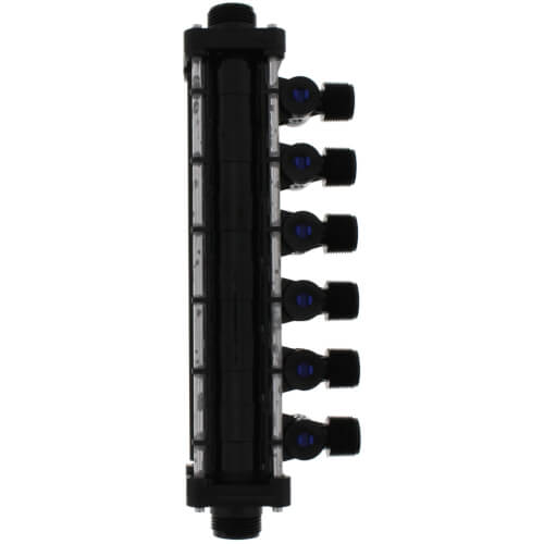 Main product image of 1/2" PEX Press Polymer MiniBloc - 6 Outlets (Lead Free)