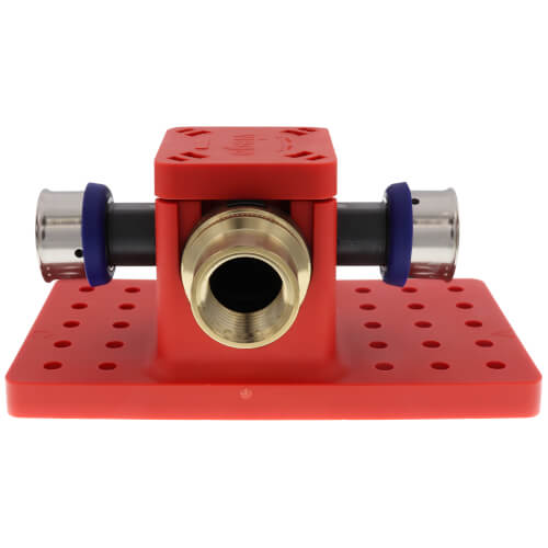 3/4" PEX Press x 3/4" PEX Press x 1/2" FPT Press Tee w/ Mounting Bracket (Lead Free)