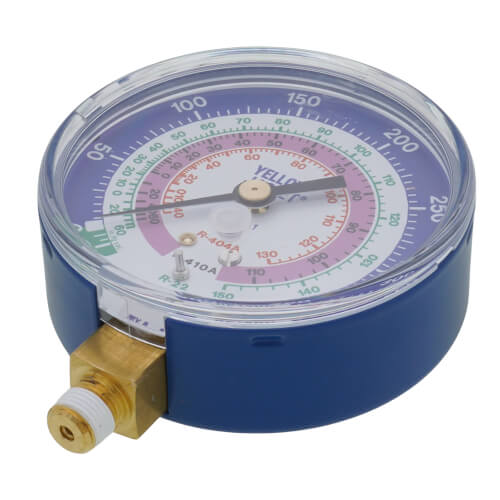 Main product image of 3-1/8" Blue Compound Dry Manifold Gauges (°F and °C), R-22/404A/410A