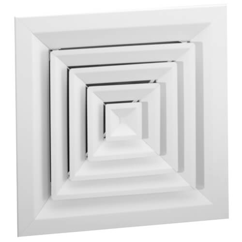 Main product image of 18" x 18" (Wall Opening Size) White Extruded Aluminum Louvered Ceiling Diffuser (ARE Series)