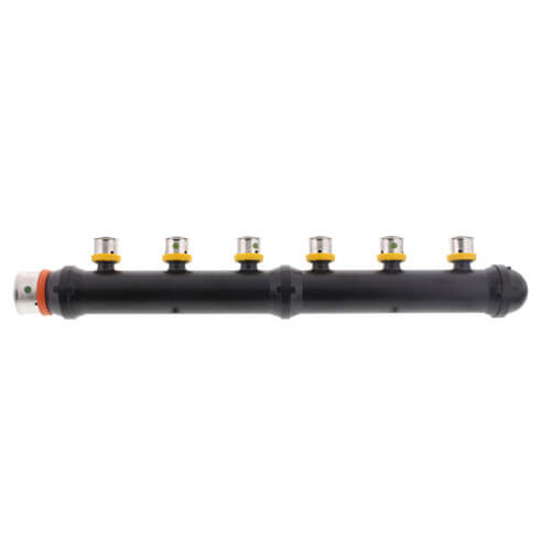 Main product image of Zero Lead 1" x 1/2" PEX Press Polymer Closed Manifold - 6 Outlets