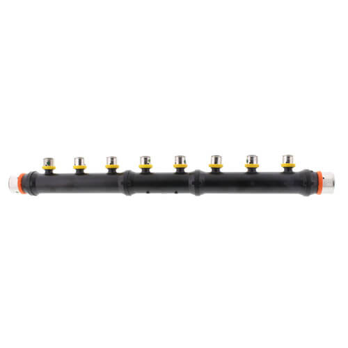 Main product image of Zero Lead 1" x 1" x 1/2" PEX Press Polymer Flow Through Manifold - 8 Outlets