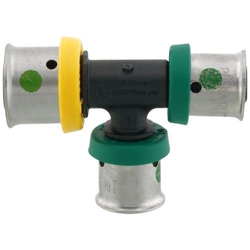 Main product image of 1/2" x 3/8" x 3/8" PEX Press PureFlow Polymer Tee