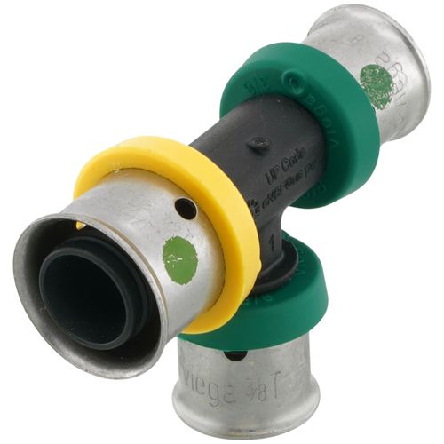 Main product image of 1/2" x 3/8" x 3/8" PEX Press PureFlow Polymer Tee