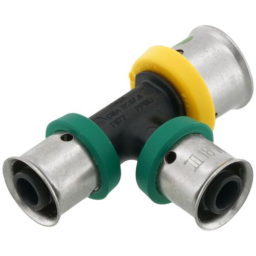 Main product image of 1/2" x 3/8" x 3/8" PEX Press PureFlow Polymer Tee