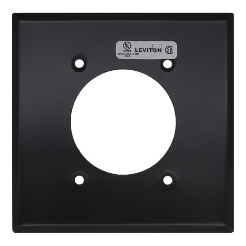 Main product image of 2-Gang Electrical Wall Plate, 2.15" Dia. Hole Single Receptacle (Aluminum)