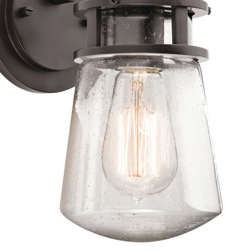 Main product image of Lyndon 11.25" 1 Light Wall Light w/ Clear Seeded Glass (Architectural Bronze)